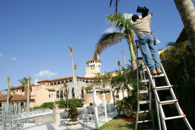 Workers at Donald Trump's Mar-a-Lago property prepare for a 2005 event. The resort employed at least 246 foreign guest workers under the H-2B visa from 2013 to 2015