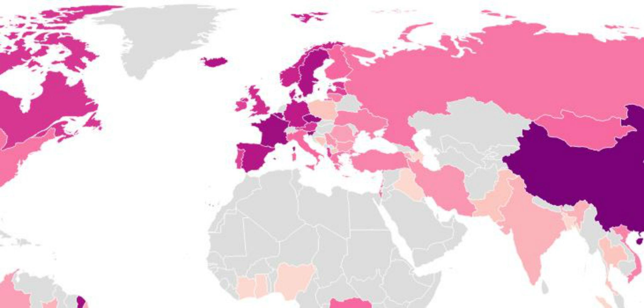 Atheism around the world Map reveals the least religious countries