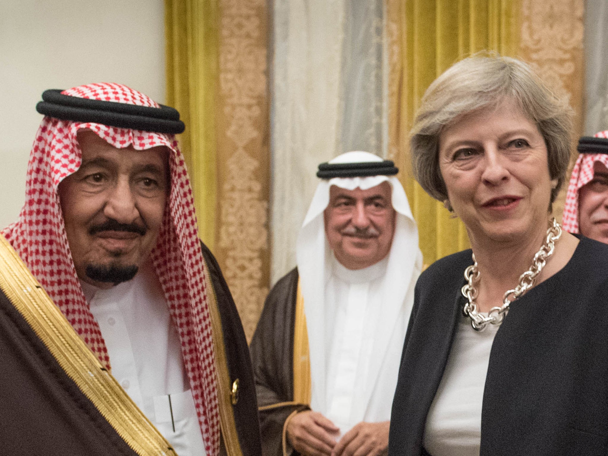 Prime Minister Theresa May meets King Salman bin Abdulaziz al Saud of Saudi Arabia in December 2016