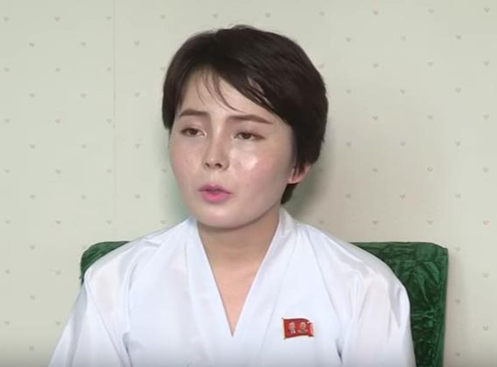 Lim Ji-hyun appearing in a North Korean propaganda video posted online in which she insists she returned voluntarily