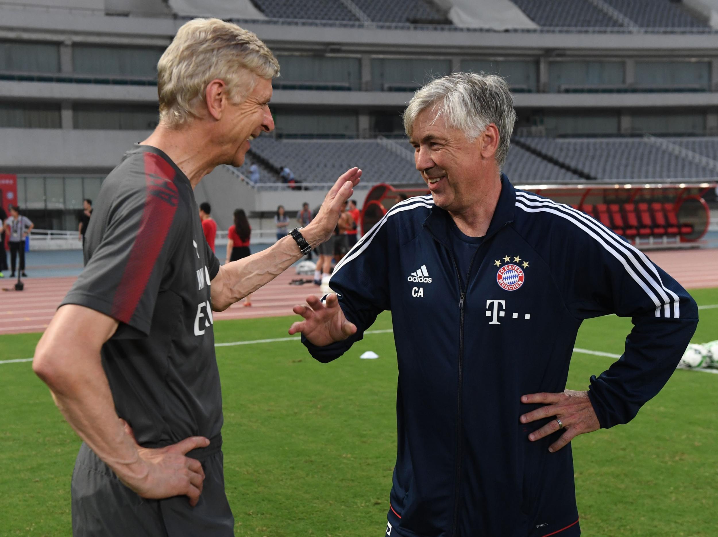 Arsenal and Bayern Munich go head to head in a friendly on Wednesday