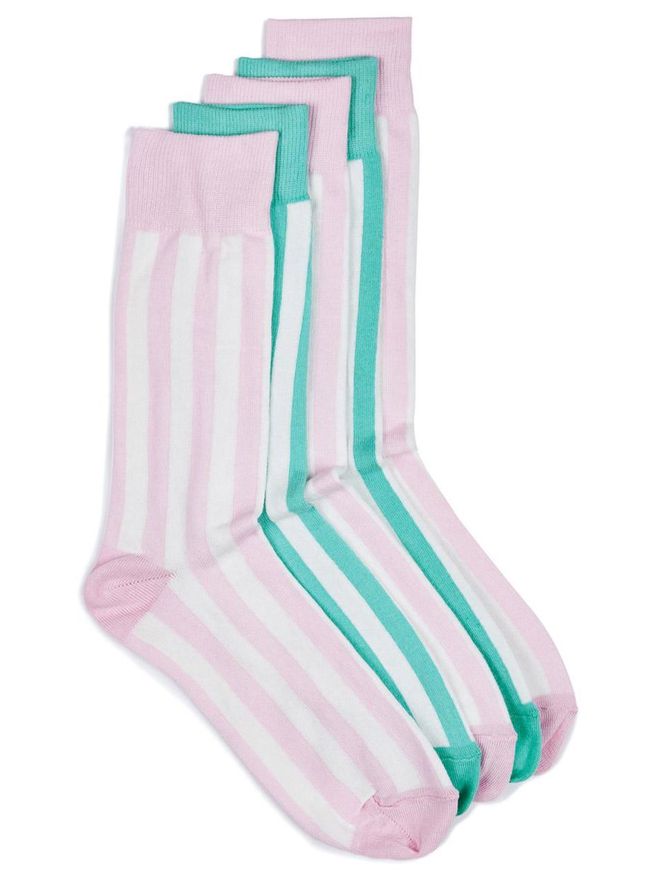 Assorted colour stripe socks, £12, Topman