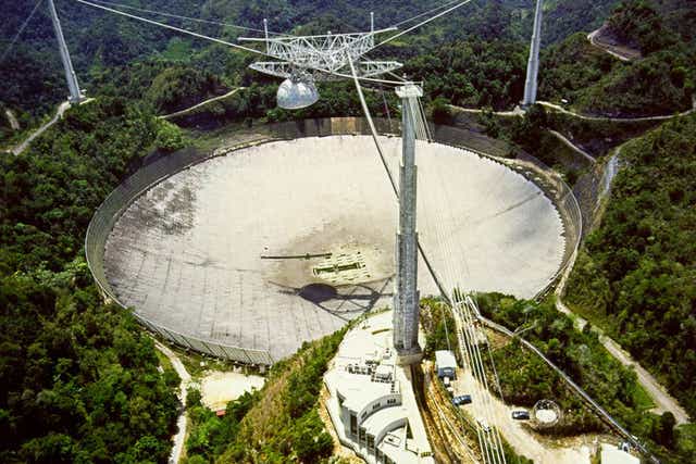 The Arecibo Radio Telescope, at Arecibo, Puerto Rico
