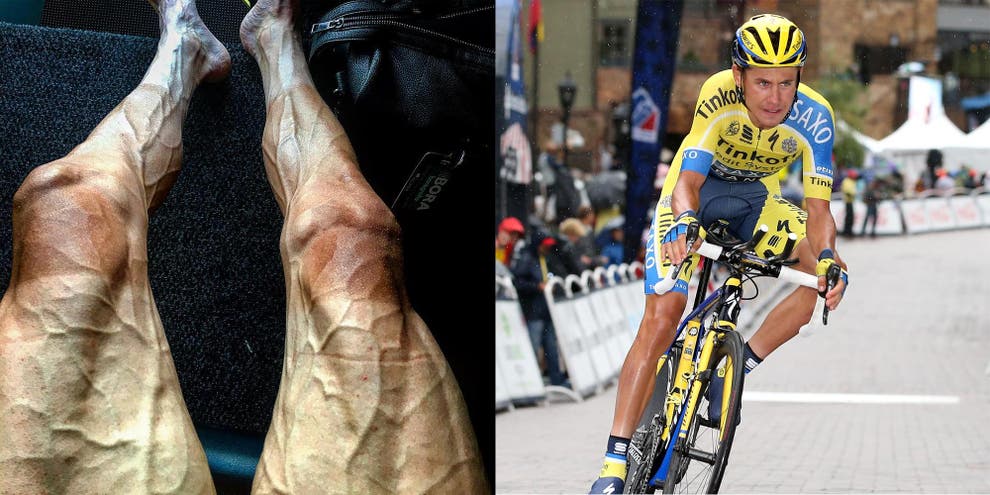Cyclist shares what his legs look like after biking 1,758 miles in 17