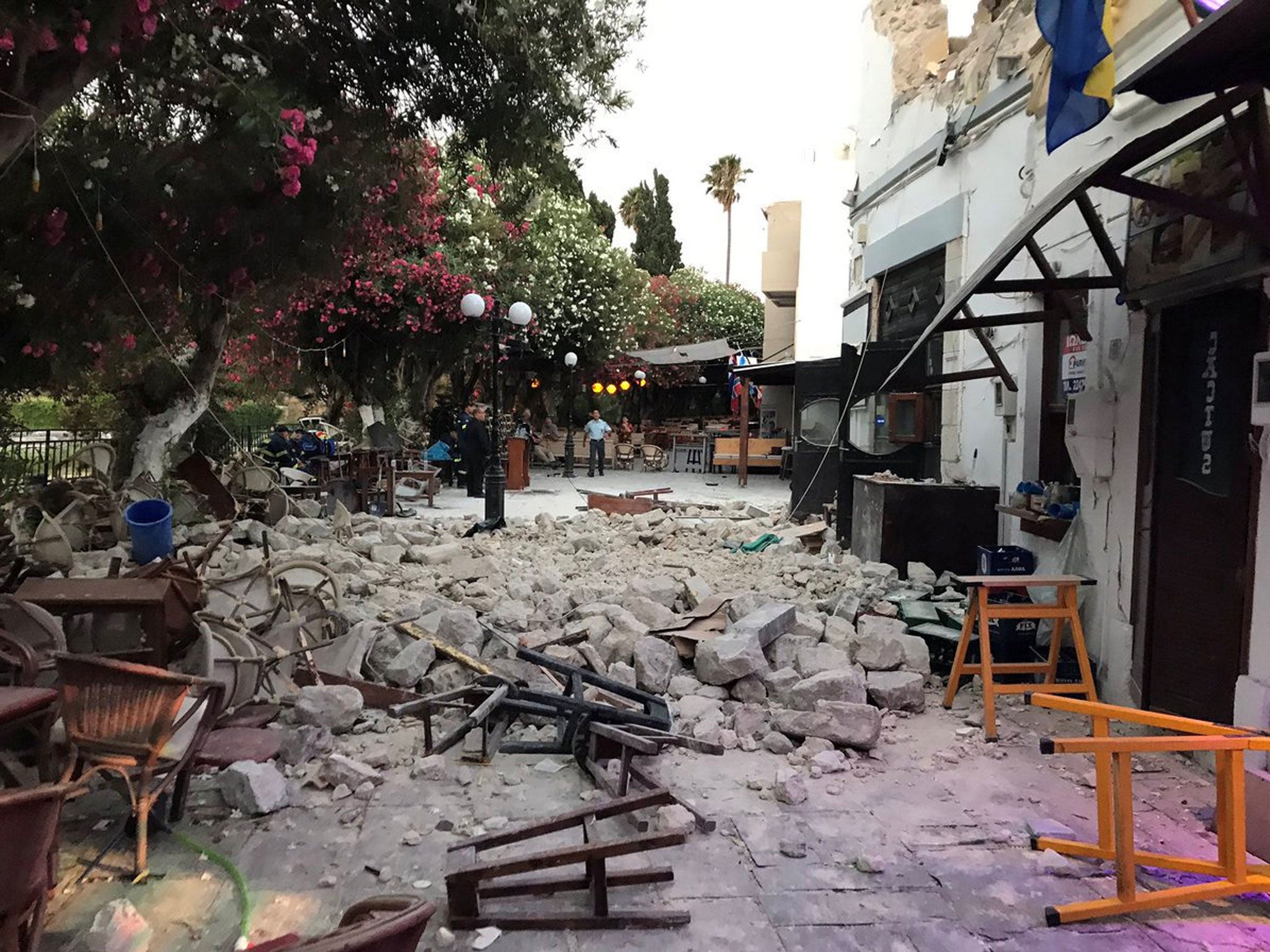 Damage caused by the quake in Kos