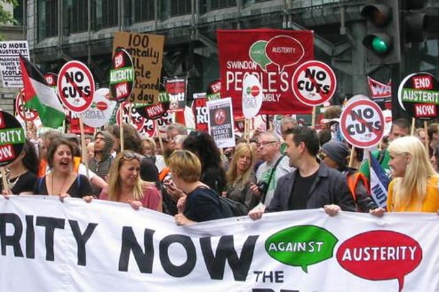 Thousands of people have taken to the streets in various protests to demand an end to the age of austerity, which has seen sweeping cuts to the people's benefits while many wages have remained stagnant and the cost of renting has soared