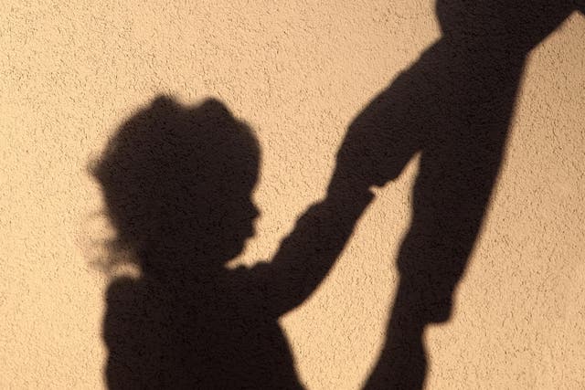 stock image of a little girl's shadow