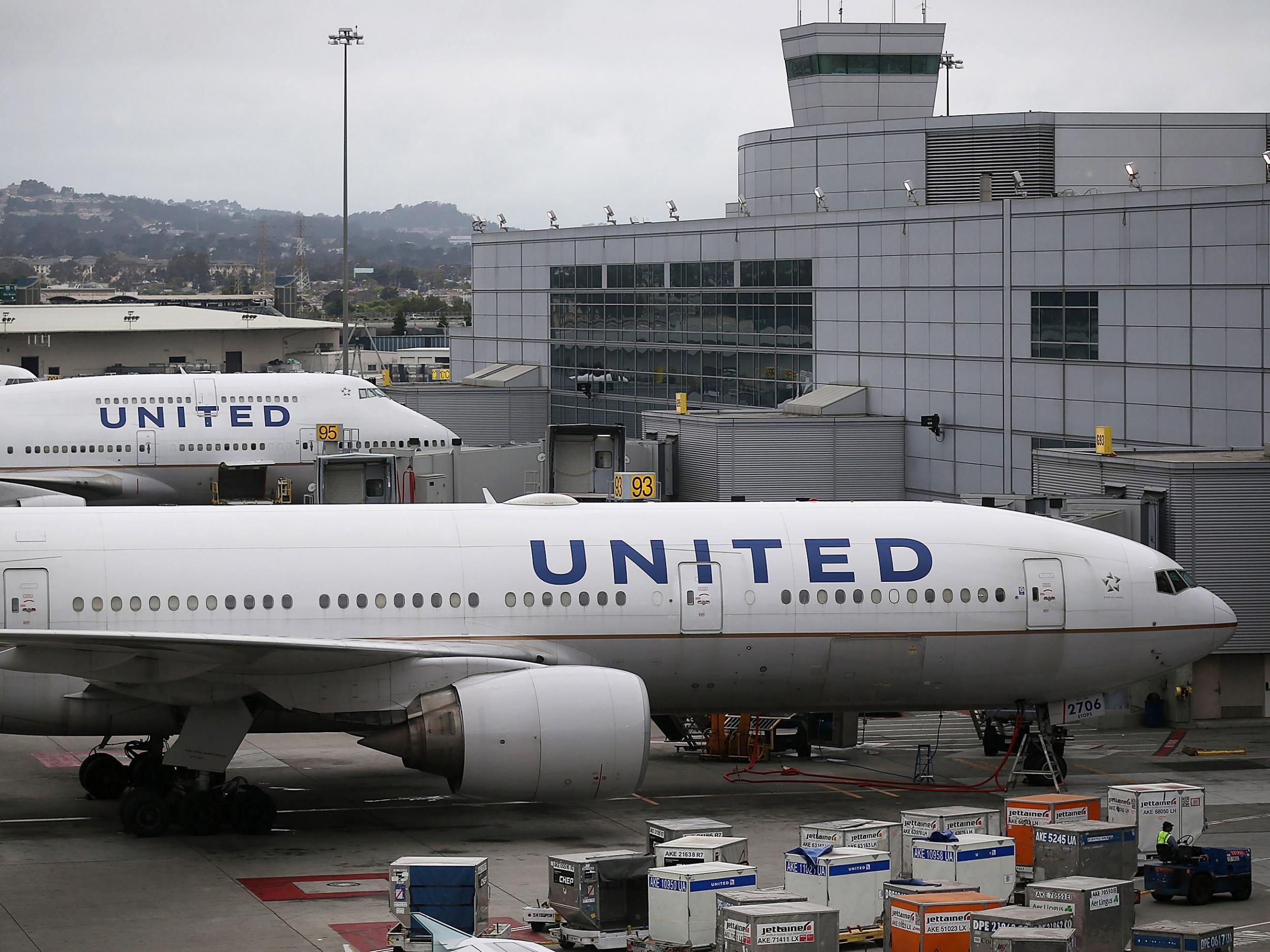 United Airlines said the plane had landed safely despite the problem