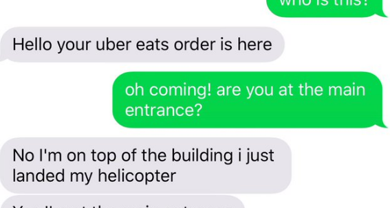 This may be the sassiest Uber Eats driver | indy100