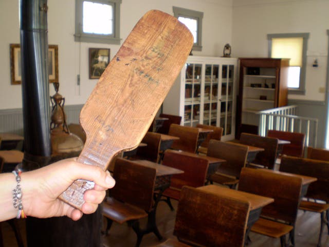 A wooden paddle used for beating in schools