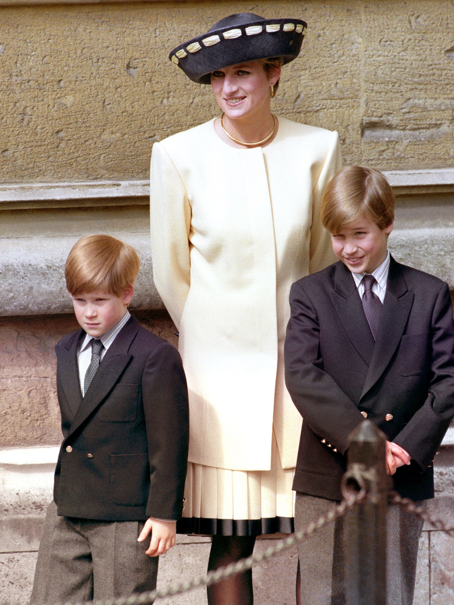 Diana with her sons in April 1992