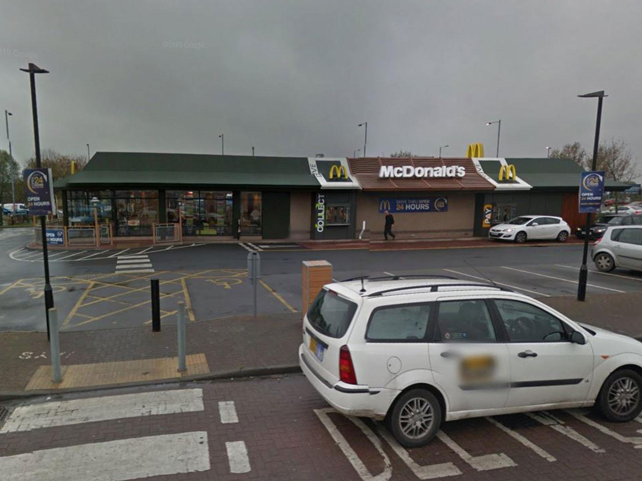 Police were called to McDonald's at Switch Island Leisure Park around 9.15am