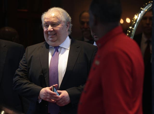 Russian Ambassador to the United States Sergey Kislyak leaves a farewell reception hosted by the US-Russia Business Council