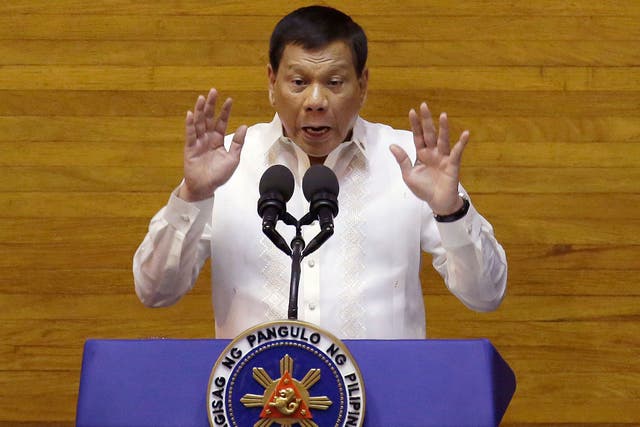 Rodrigo Duterte told the rest of the world not to try to scare him with threats of prosecution at the International Court of Justice