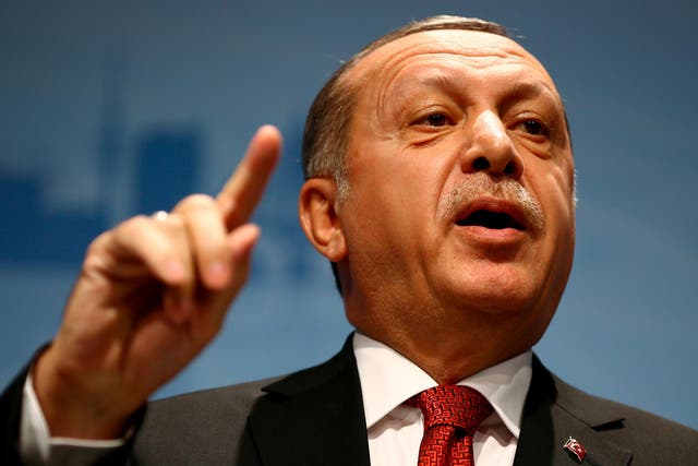 Turkish President Recep Tayyip Erdogan said he would not hesitate to use the 'means at his disposal' to maintain peace