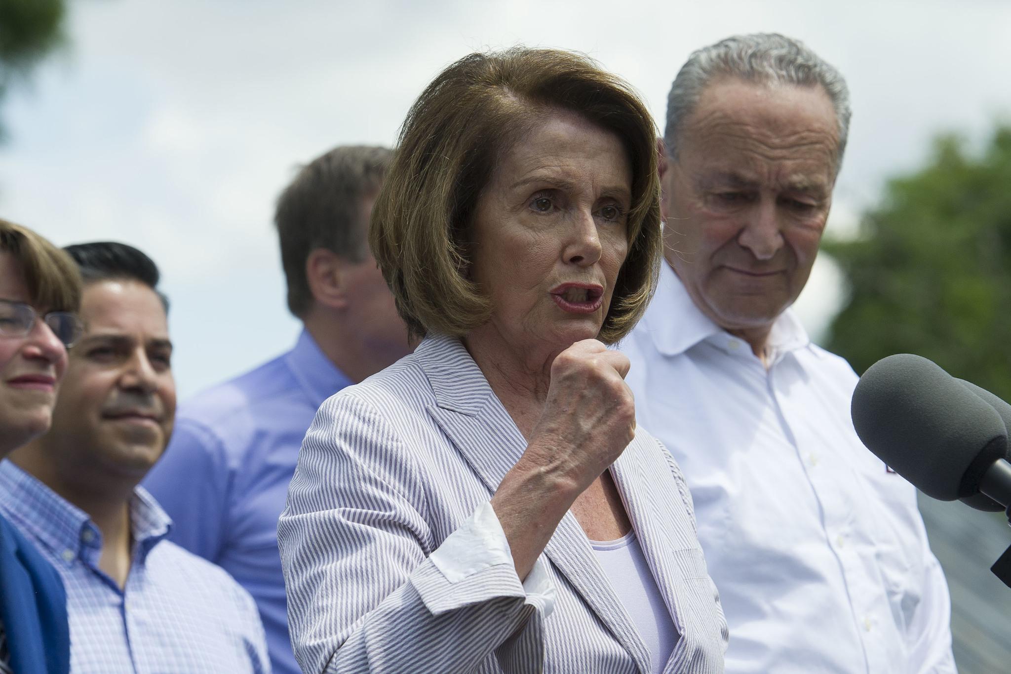 House Minority Leader Nancy Pelosi speaks in Berryville, Virginia to unveil the Democrats new agenda