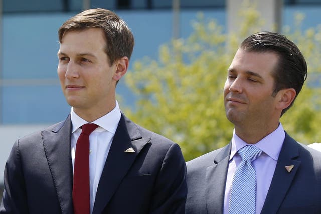 Jared Kushner and brother-in-law Donald Trump Jr during the campaign