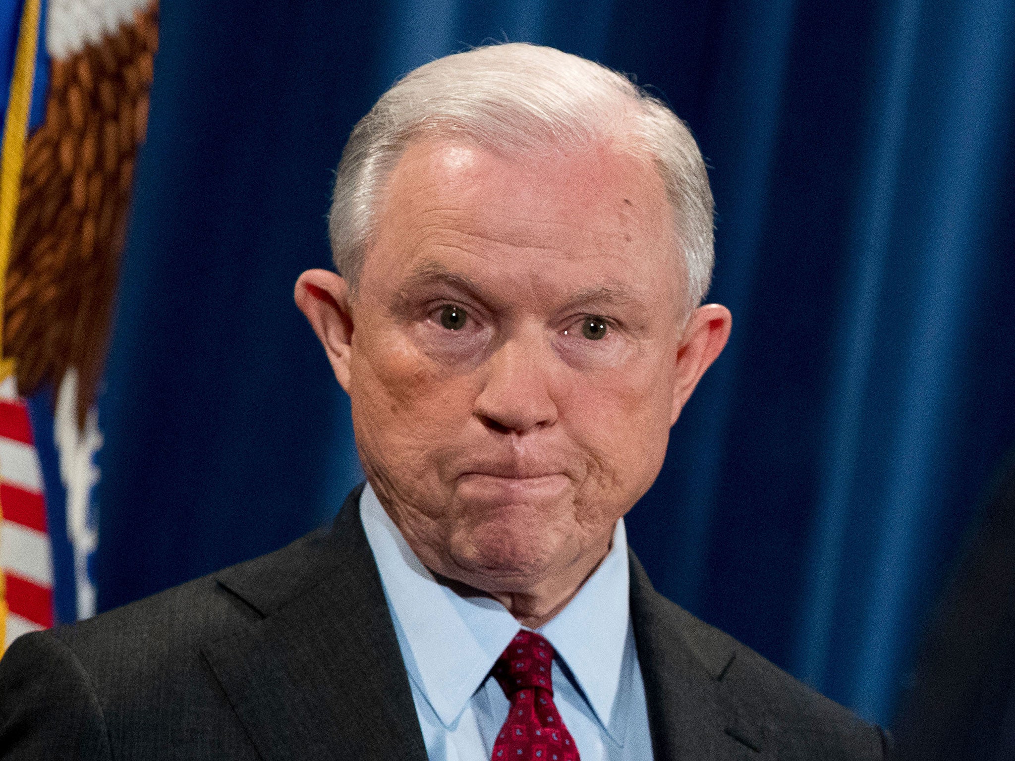 Attorney General Jeff Sessions, whose future is in doubt after a series of attacks by Donald Trump
