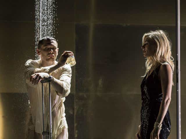 Jack O'Connell as Brick and Sienna Miller as Maggie in 'Cat on a Hot Tin Roof' at the Apollo Theatre