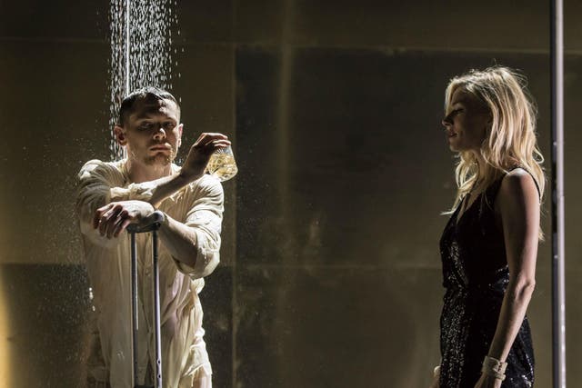 Jack O'Connell as Brick and Sienna Miller as Maggie in 'Cat on a Hot Tin Roof' at the Apollo Theatre