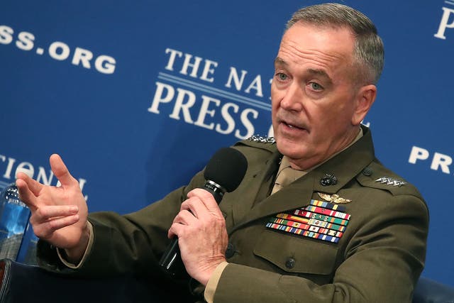 Joseph Dunford said it was his duty to prepare options for a war with North Korea