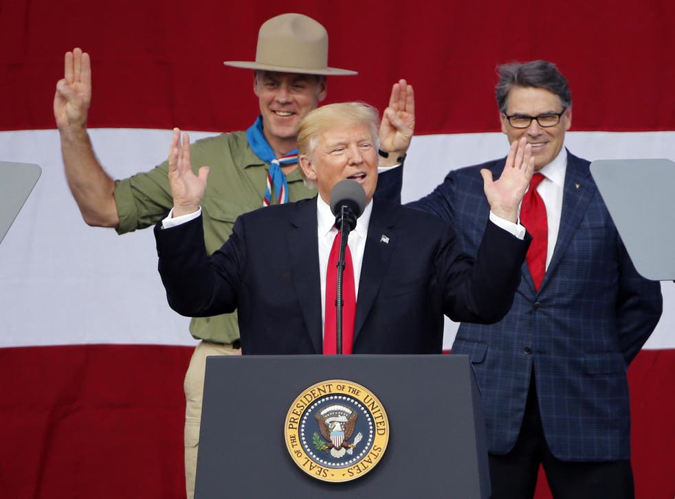 Mr Trump has been criticized for politicizing his speech to the scouts