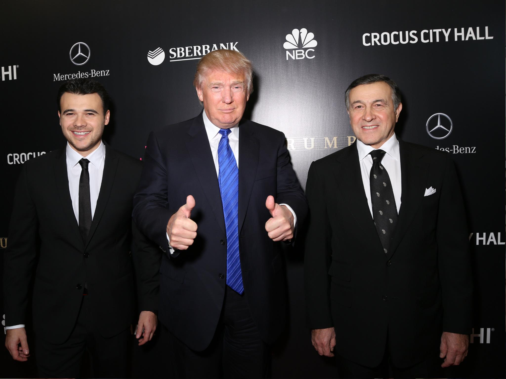 Trump with Emin Agalarov (left) and his father Aras (Getty Images )
