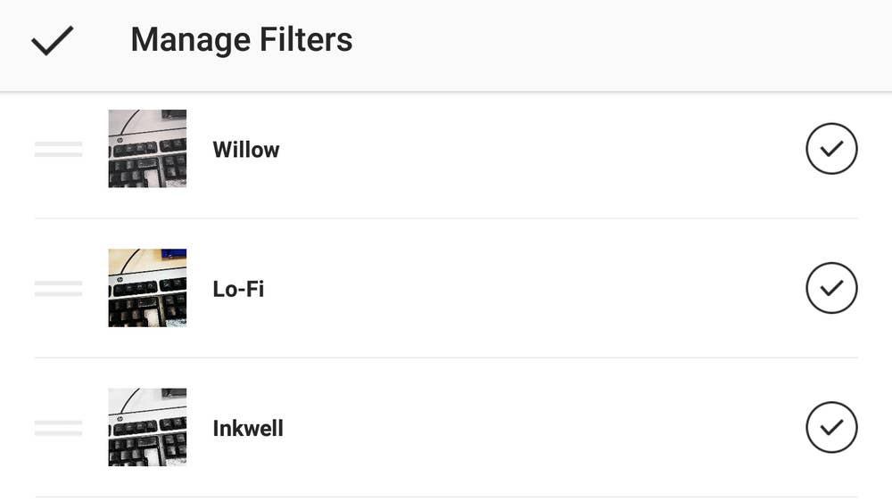 Hide and reorder filters