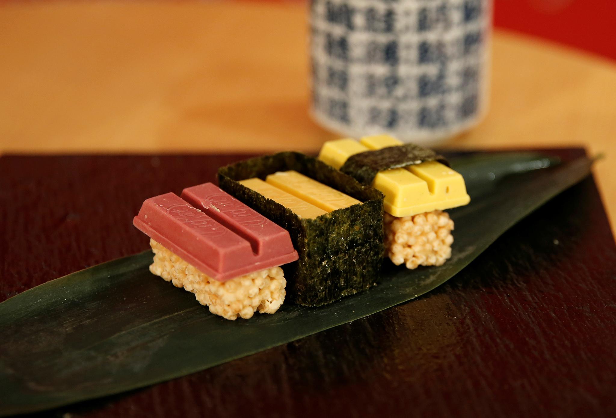 Nestle Japan's sushi-shaped KitKats - just one of 300 types available in the country