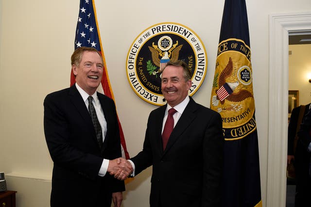 Liam Fox meets with the US Trade Representative Ambassador Robert Lighthizer, before discussions on a US-UK trade deal