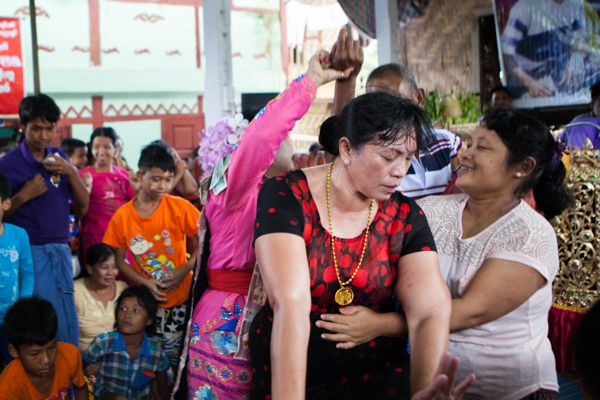 New nat-kadaws are compelled to dance as the spirit takes over