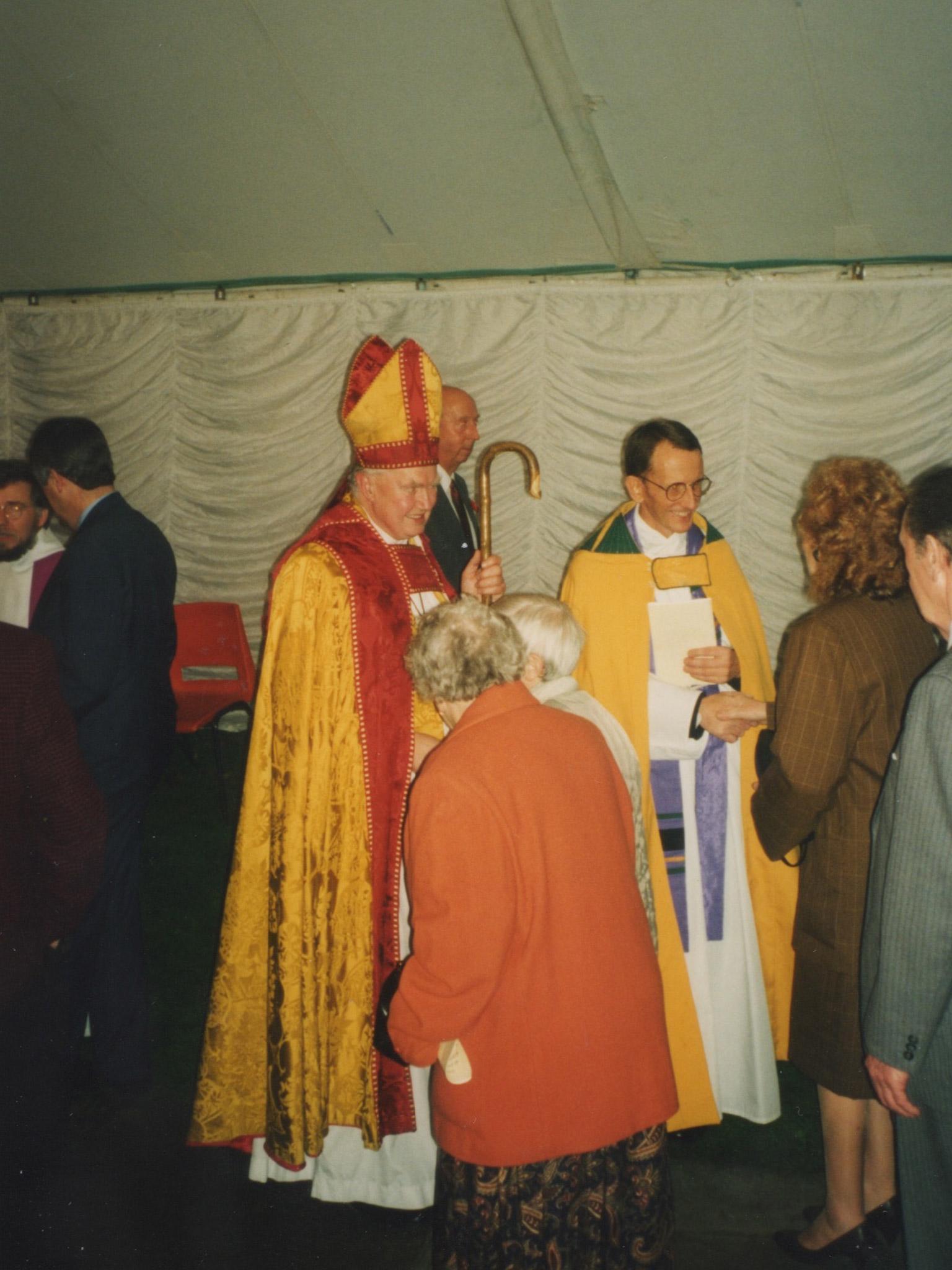 Simon with the Bishop of Sheffield at the dedication of the Miners’ Memorial in Dinnington