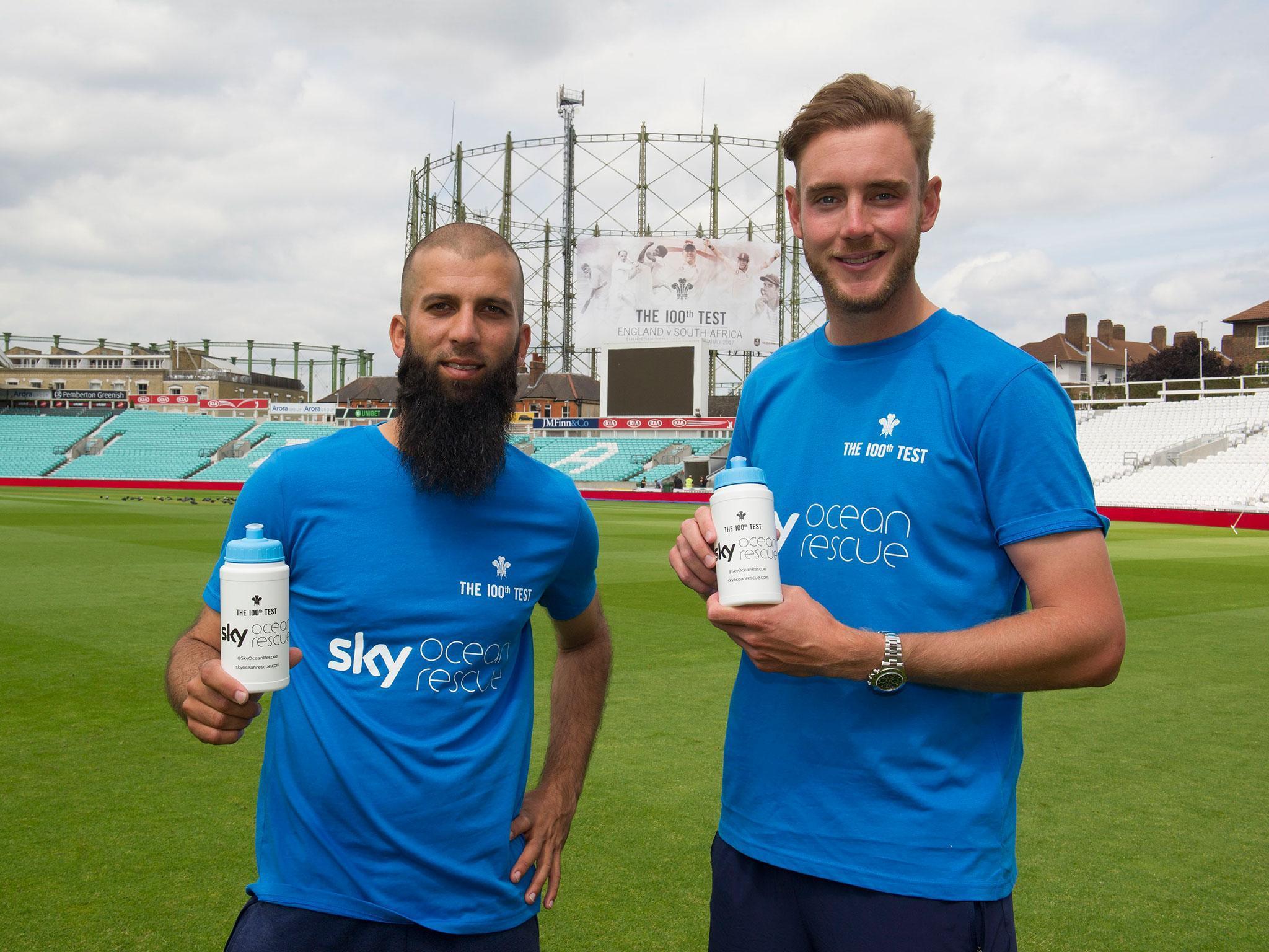 Sky Ocean Rescue teams up with Moeen Ali and Stuart Broad to help knock plastic out the stadium