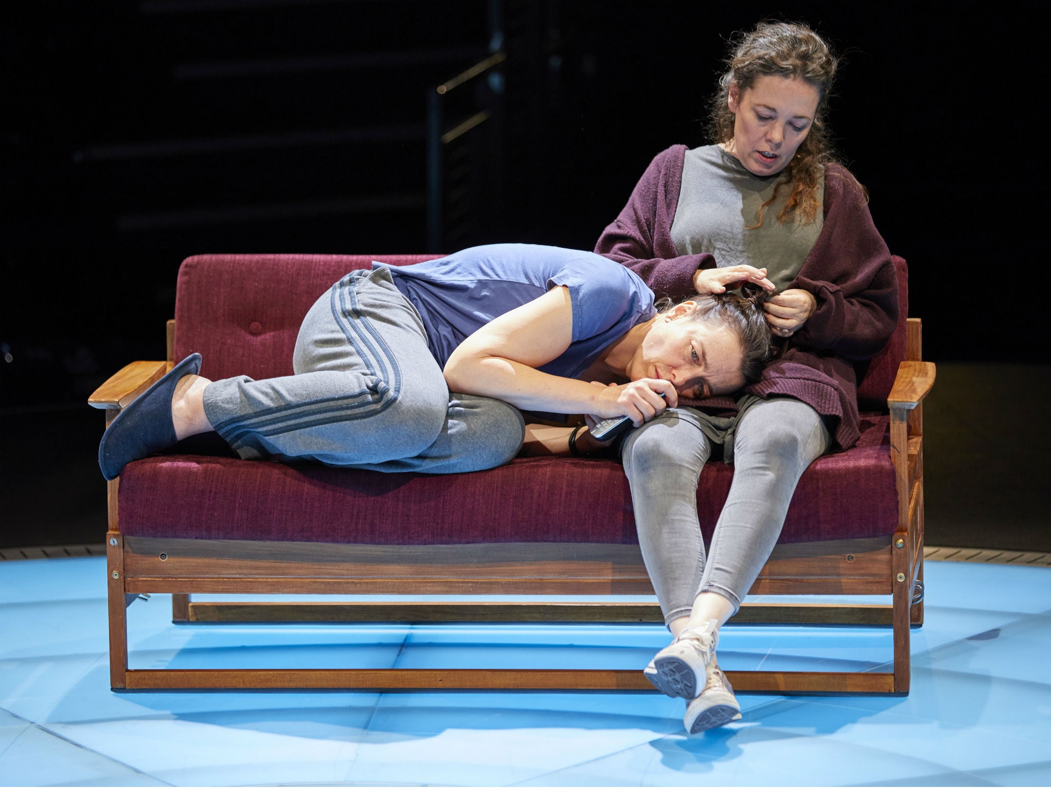 Olivia Williams and Olivia Colman in 'Mosquitoes' by Lucy Kirkwood at the National Theatre