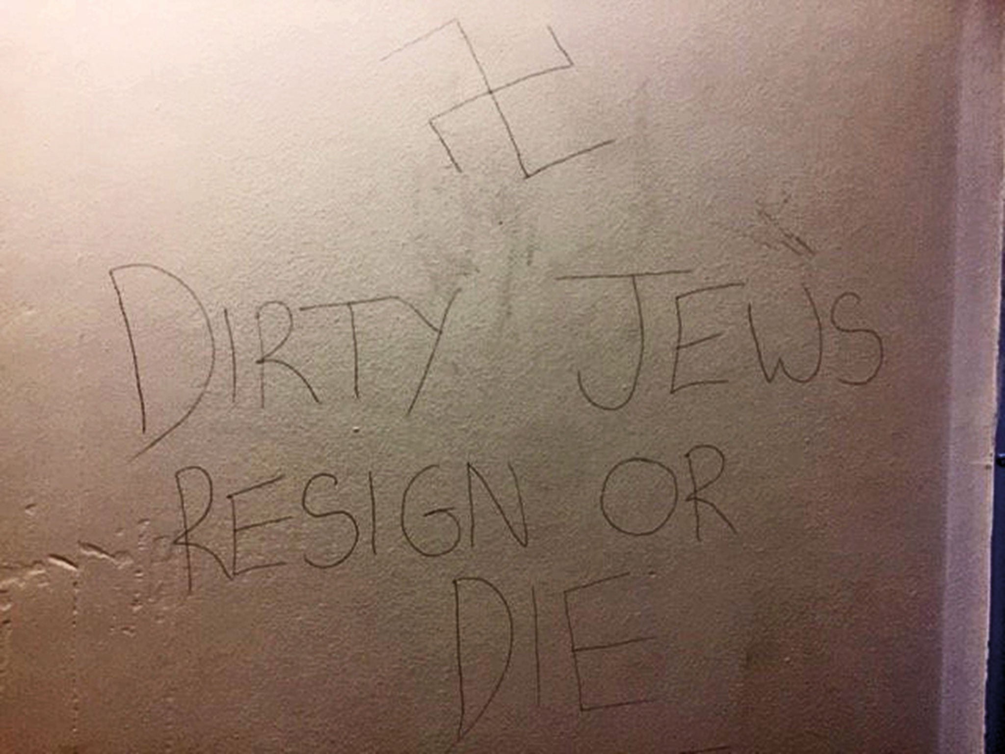Anti-Semitic graffiti at the University of Birmingham in March
