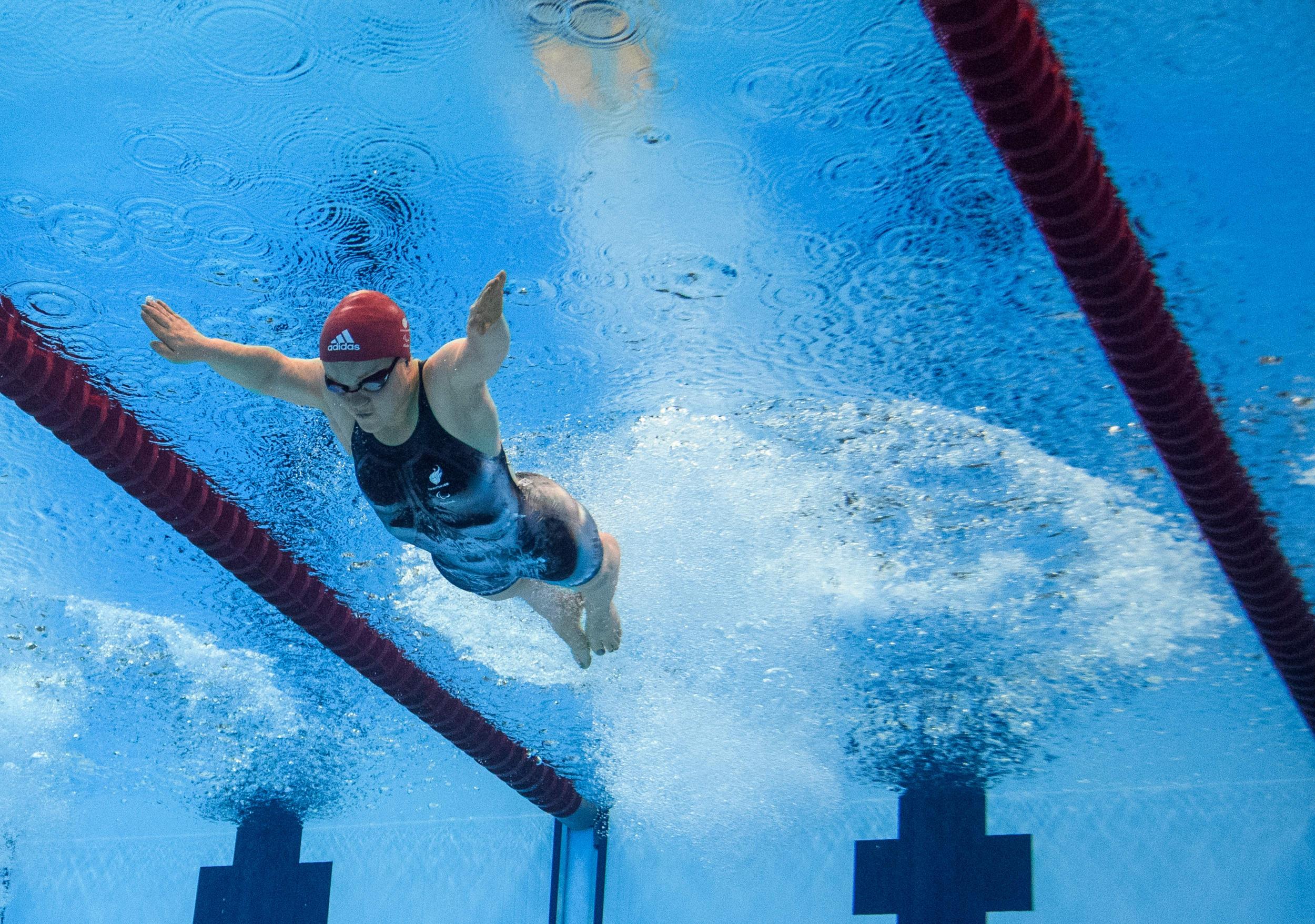 Simmonds in action during the Women's 100m Breaststroke SB6 Heats at Rio