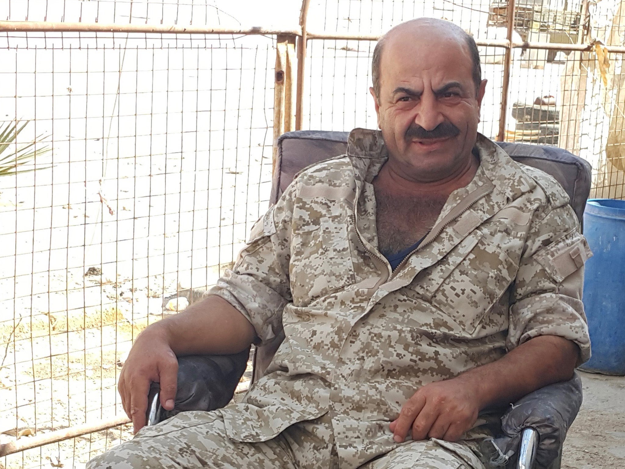 Exactly a year before he was killed, General Fouad Khadour sits in his headquarters outside Palmyra