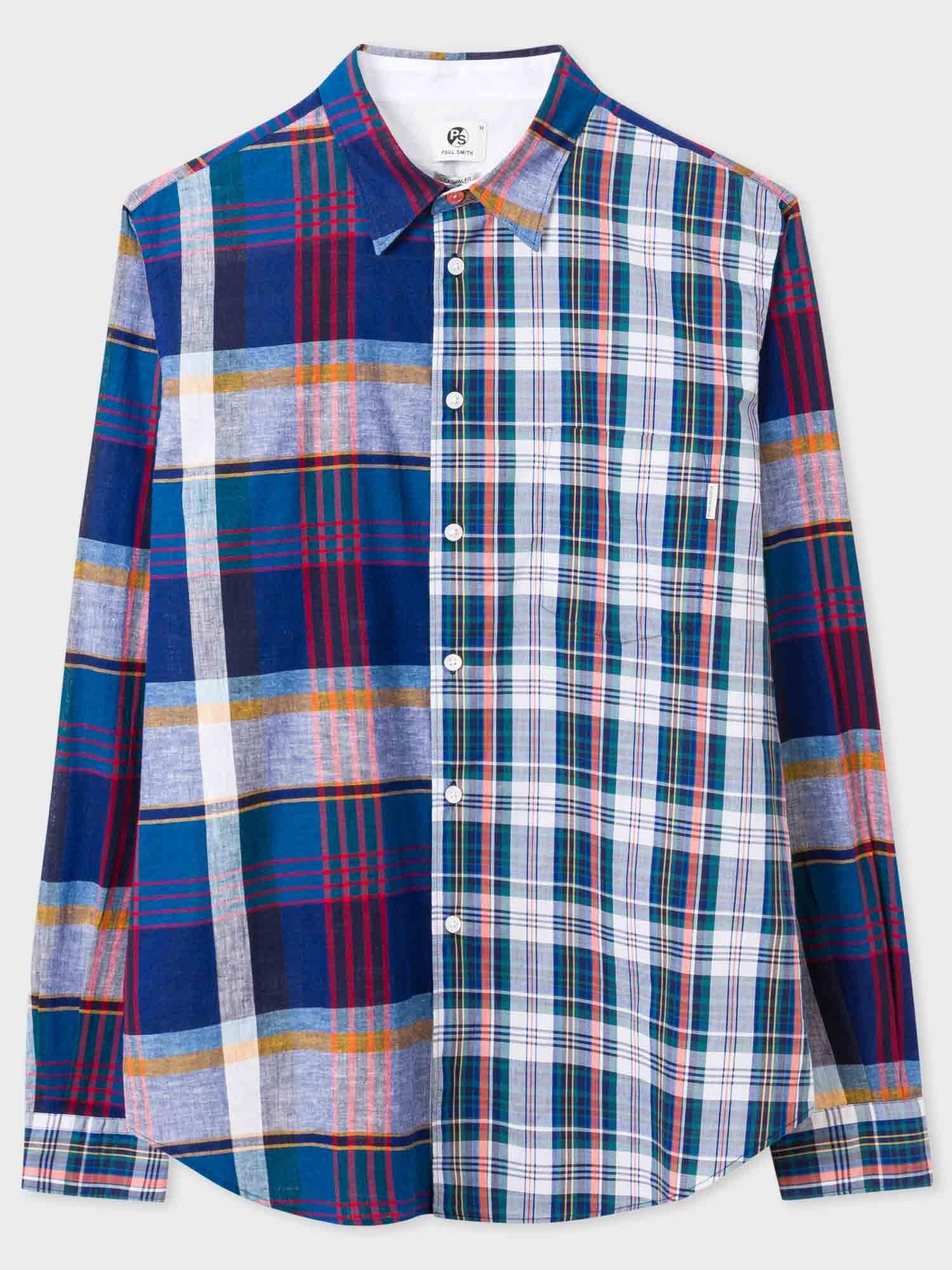 Blue Mixed Fabric Check Shirt, £125, Paul Smith