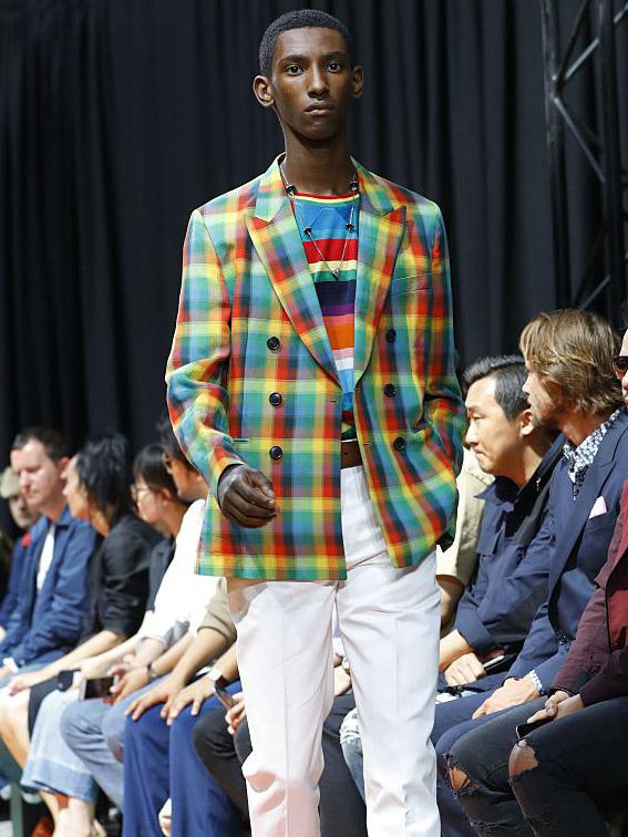 Paul Smith used an optimistic dose of colour with tropical tartan fabric(Getty)