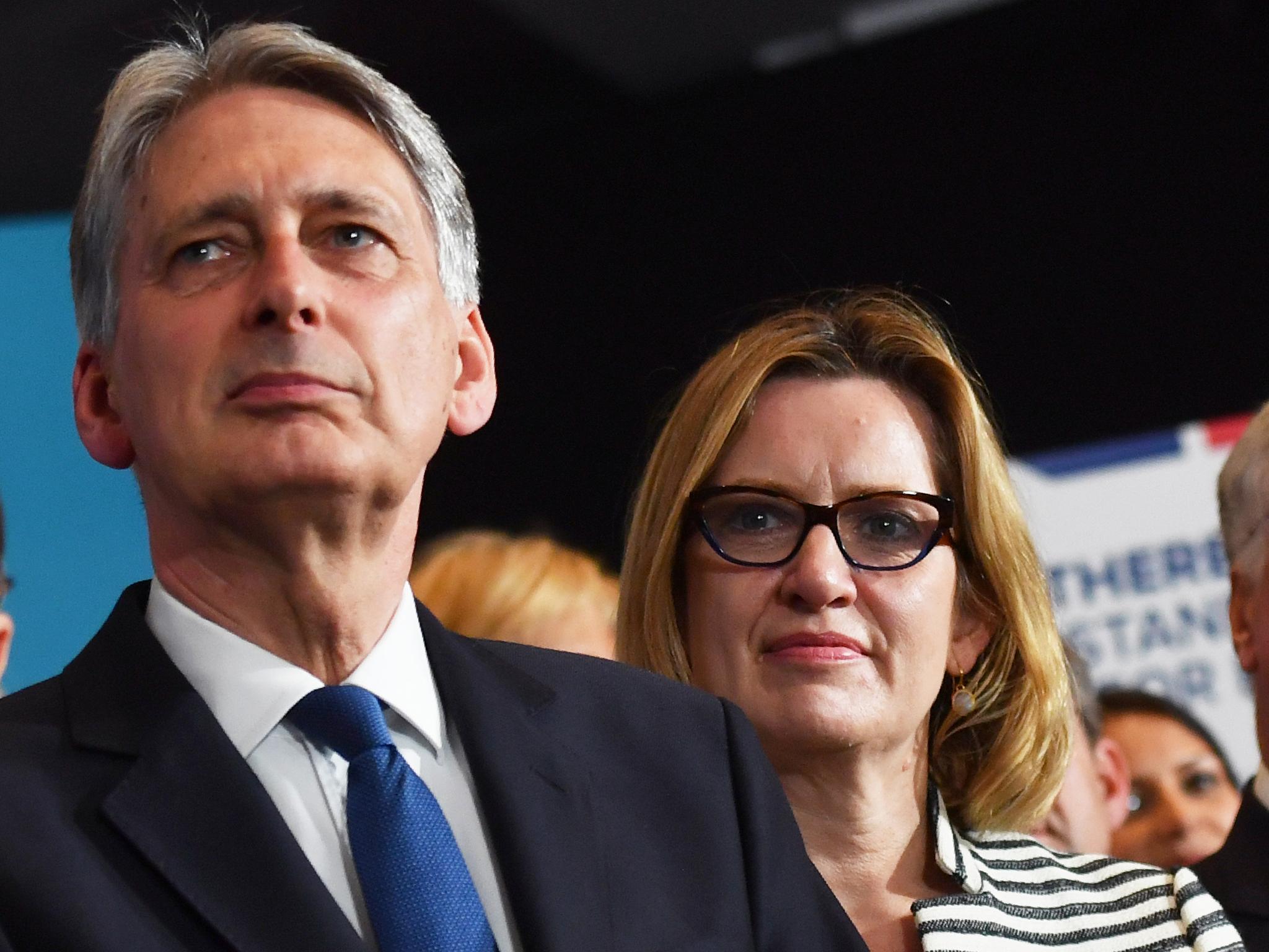 Chancellor of the Exchequer Philip Hammond and Home Secretary Amber Rudd