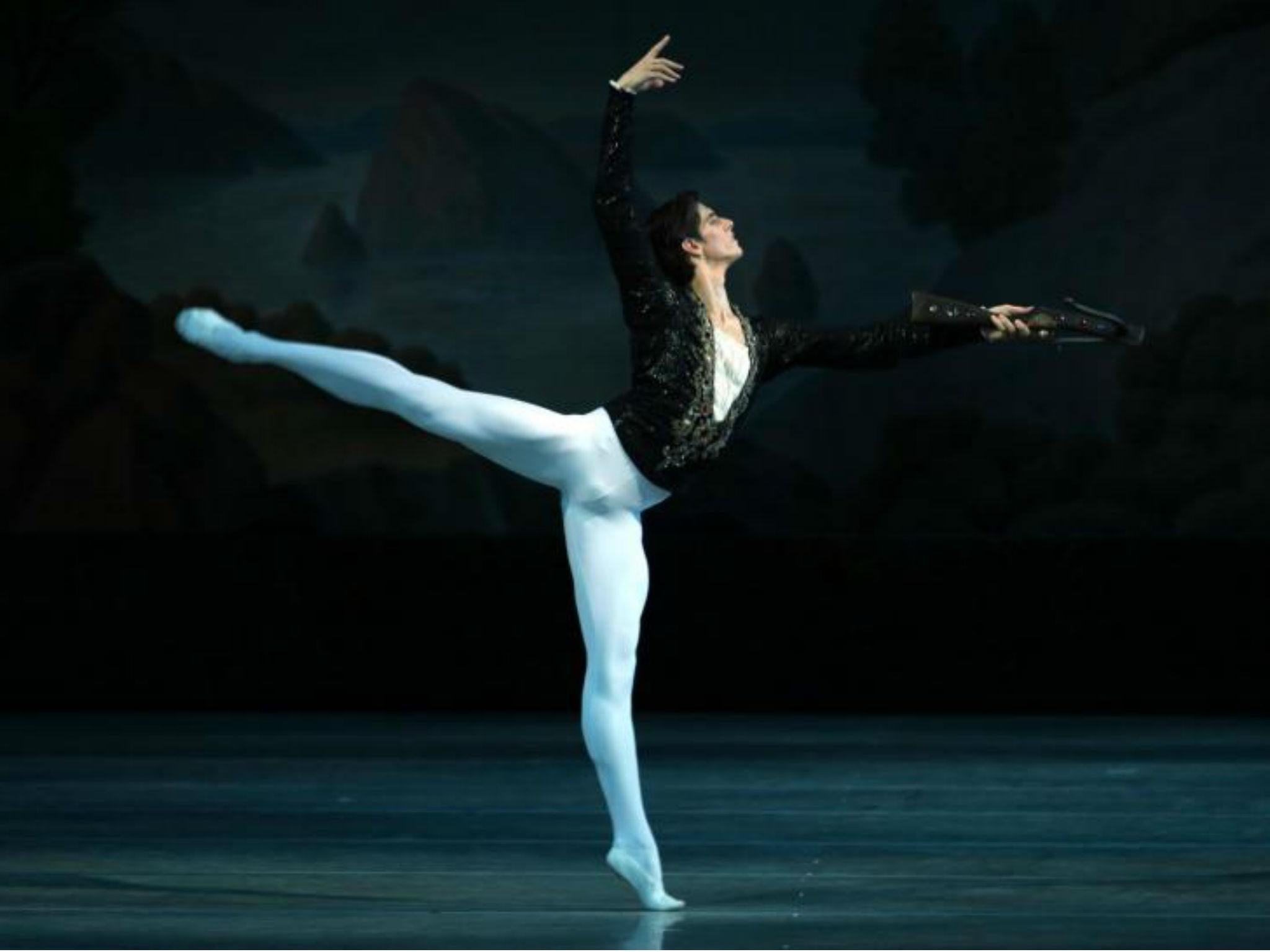 Xander Parish, the first British dancer to join the Mariinsky Ballet, performing in 'Swan Lake' at the Royal Opera House (Natasha Razina)