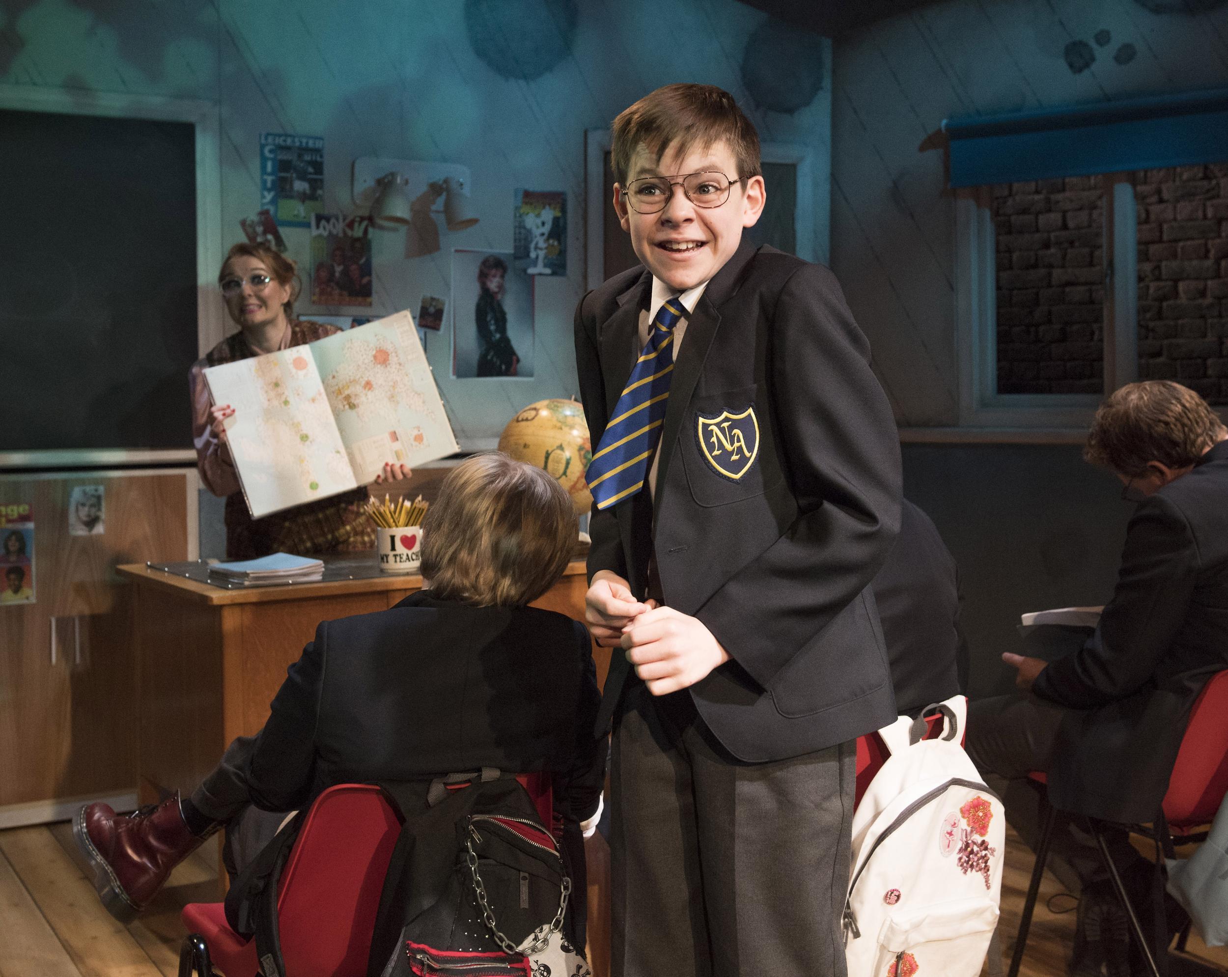Benjamin Lewis as the crotchety 13 ¾-year-old Adrian Mole in the stage adaptation of Sue Townsend's 80s hit book