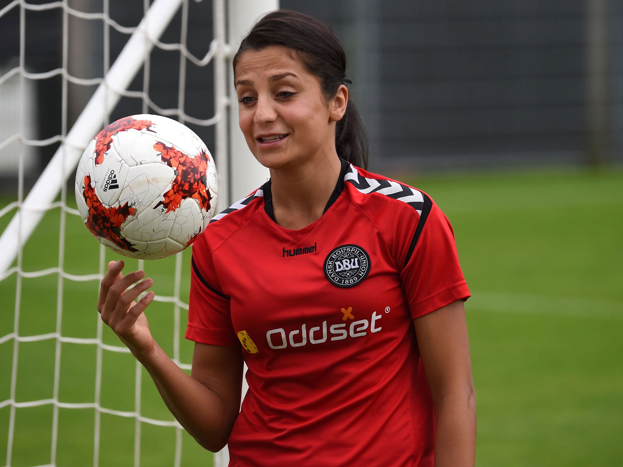 Nadim signed for Portland Thorns where she regularly plays in front of more than 15,000 fans