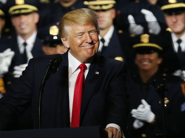 President Trump tells law enforcement officers that laws 'totally protect the criminal, not the officers...you do something wrong, you’re in more jeopardy than they are'.