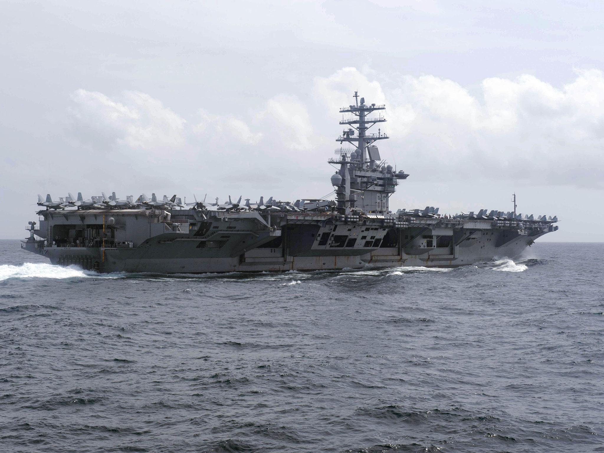 Iranian state media said the USS Nimitz sailed near to an Iranian offshore oil platform