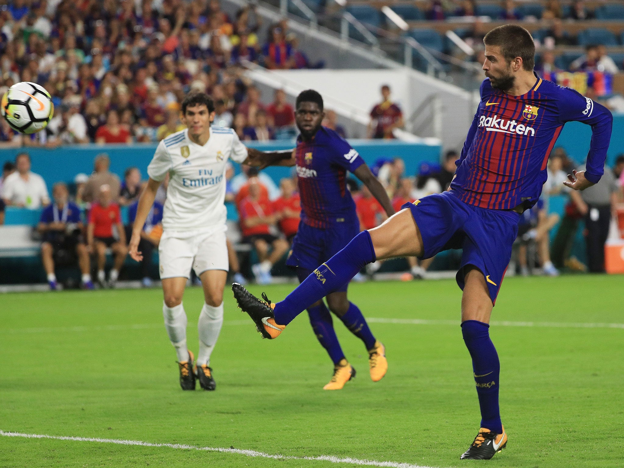 Gerard Pique's winner secured Barcelona the bragging rights