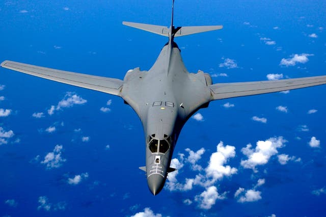 The B1-bomber is deployed to Andersen Air Force Base, Guam, as part of the US presence in the Asia-Pacific region