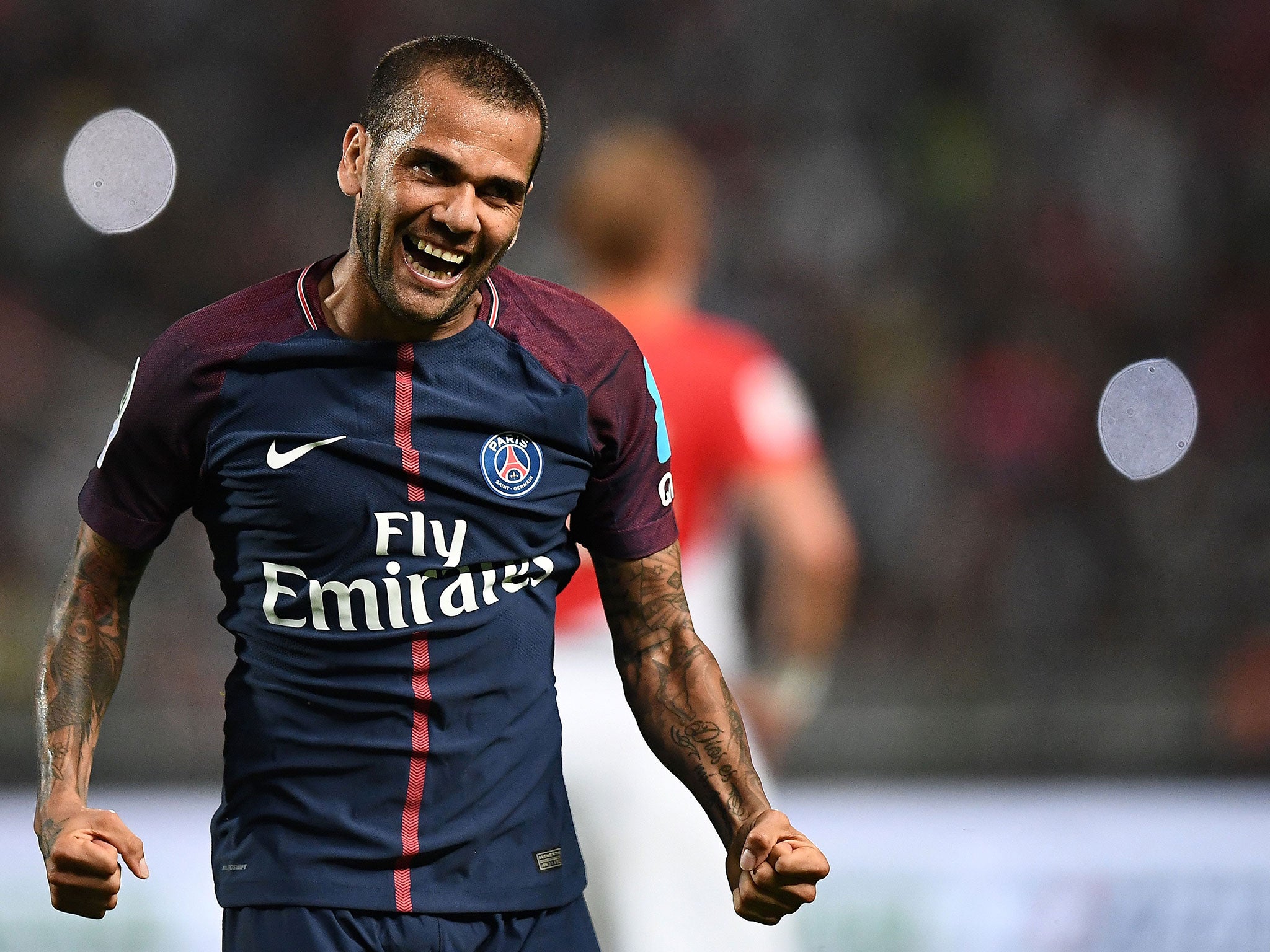 Dani Alves scored in PSG's victory over Monaco on Saturday