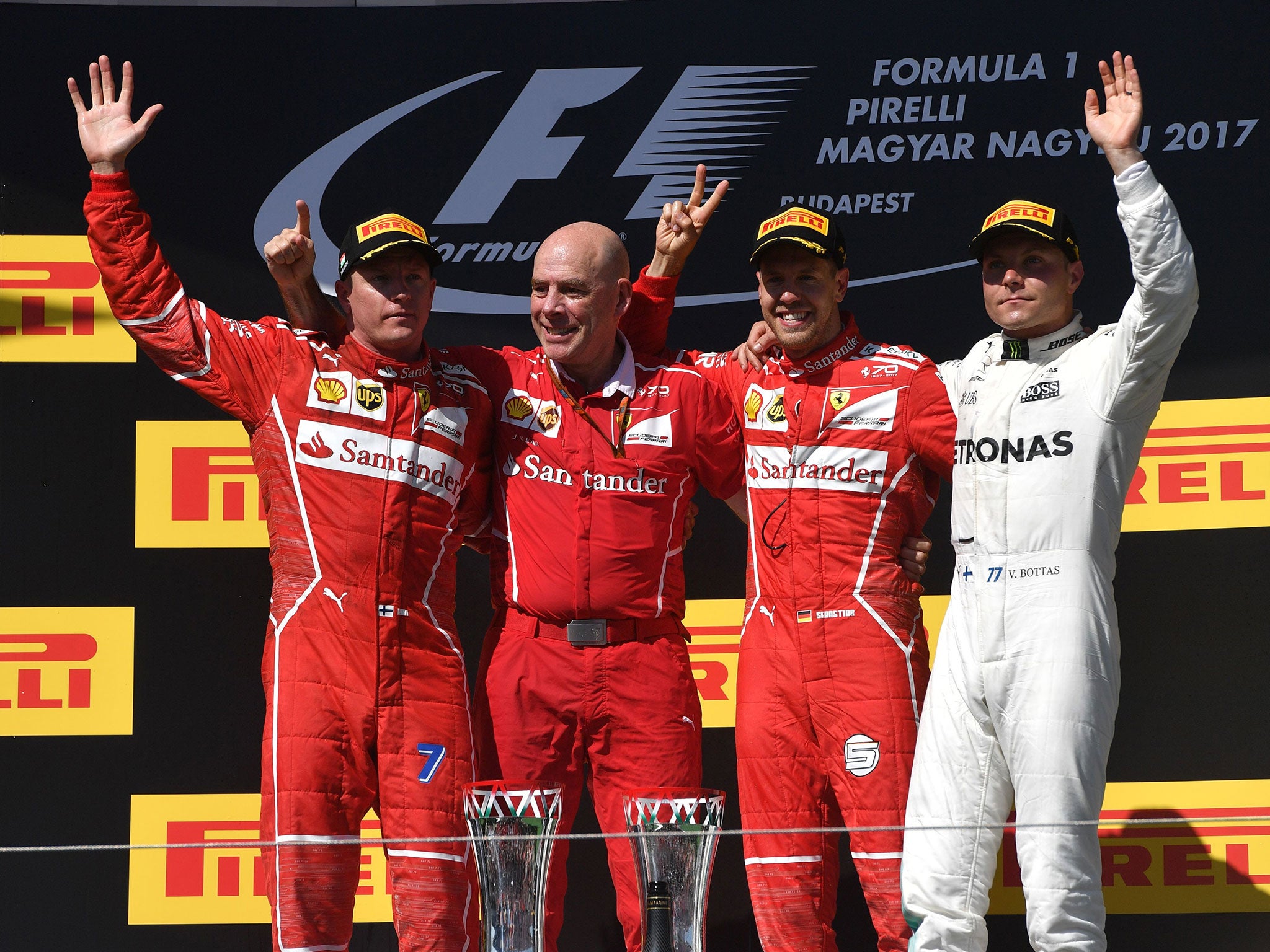 Vettel finished ahead of Ferrari teammate Raikkonen with Bottas in third