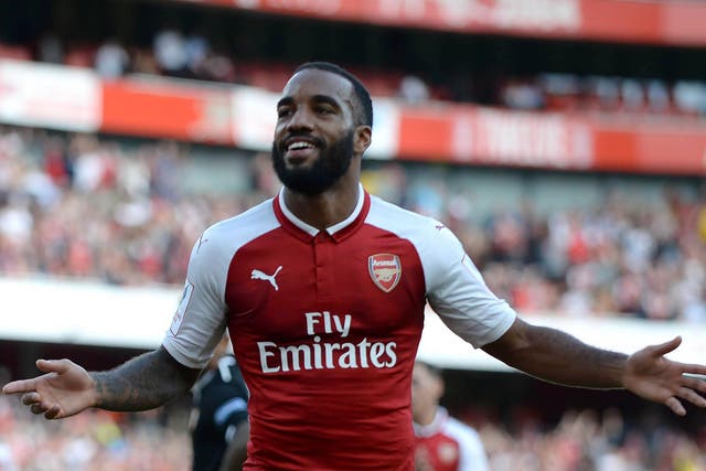 Lacazette scored his first goal at the Emirates